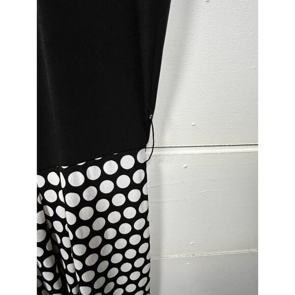 Talbots Black White Polka Belted Midi Dress Size 12 - Picture 7 of 9